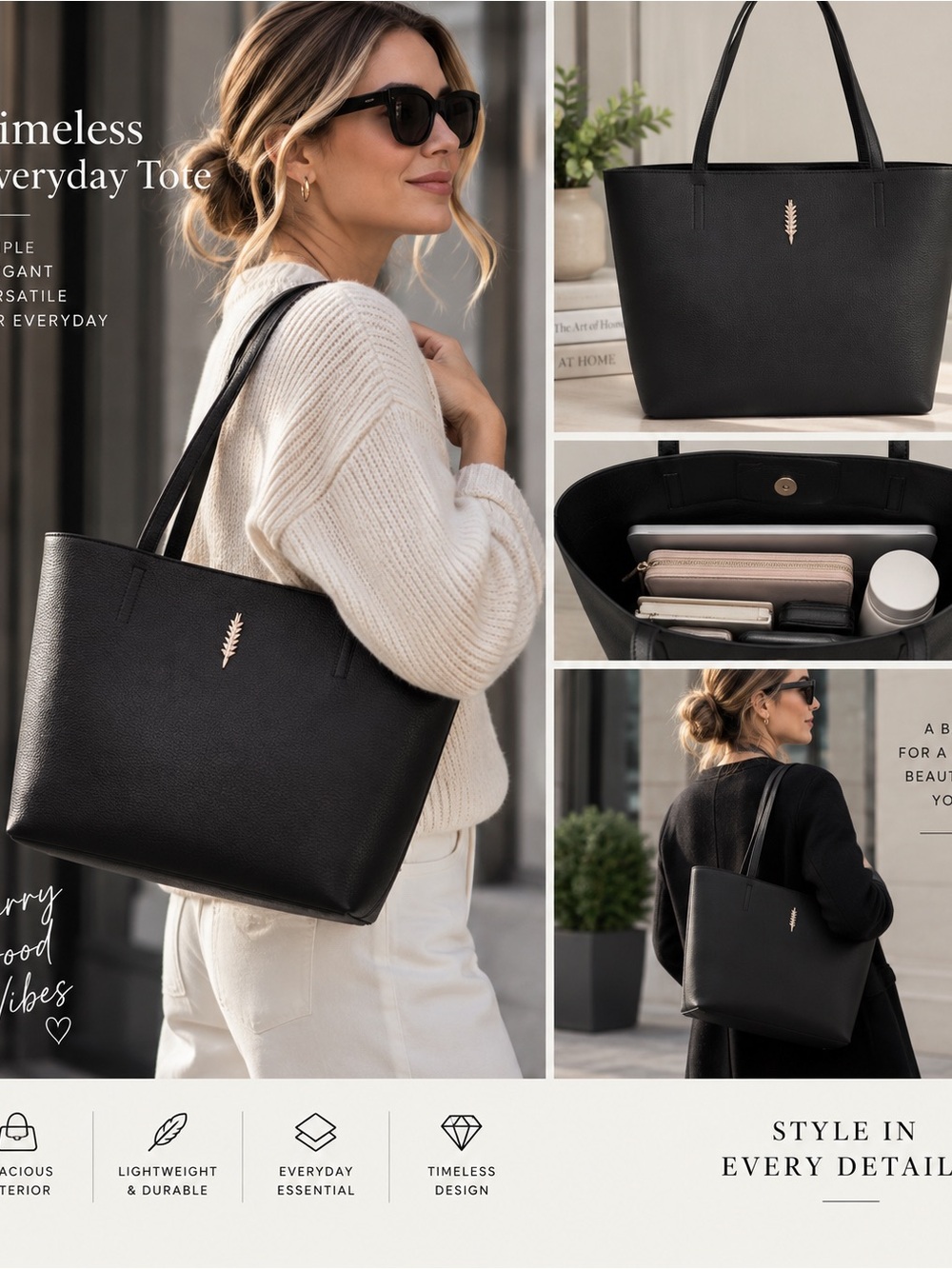 Travel Leather Tote Bag